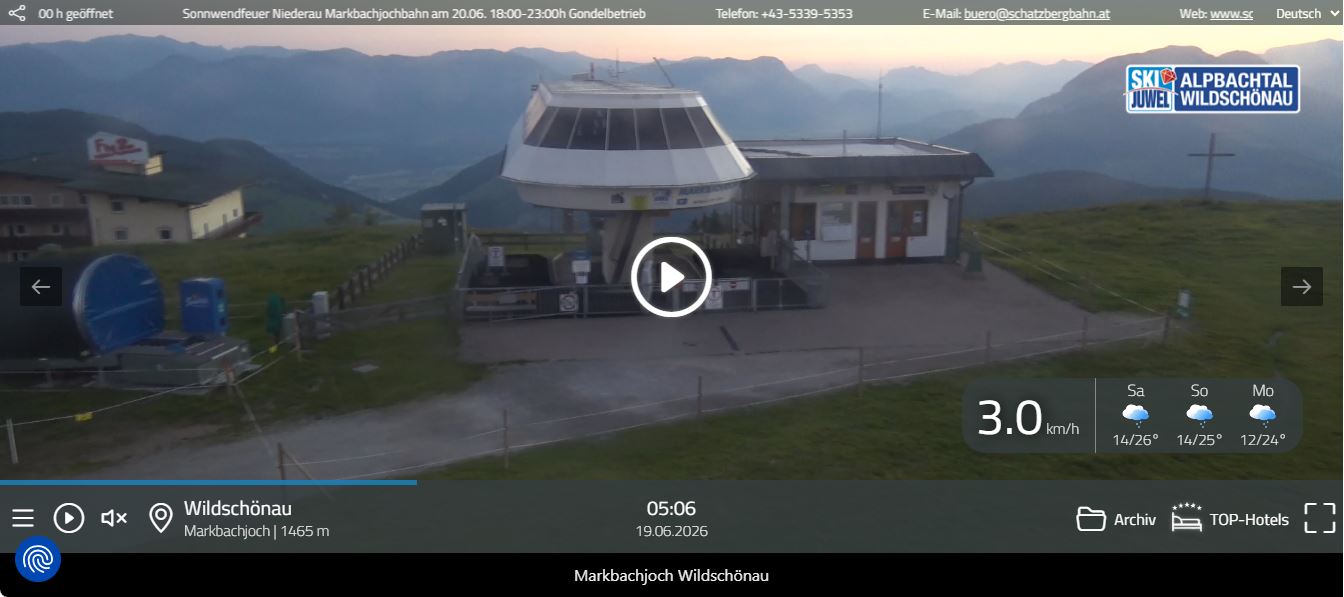 Webcam Markbachjoch in der Wildschönau