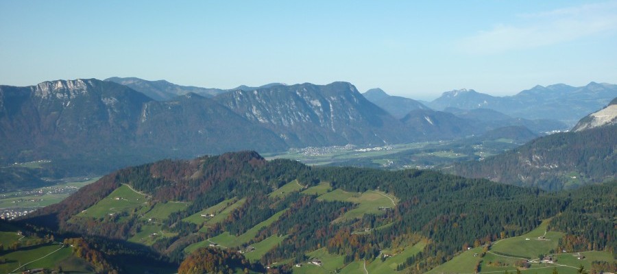 Ausblick vom Roßkopf auf die Wildschönau und Wörgl