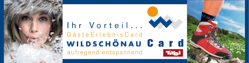 Wildschönau Card  - Freizeitkarte für Ihren Wildschönau Urlaub